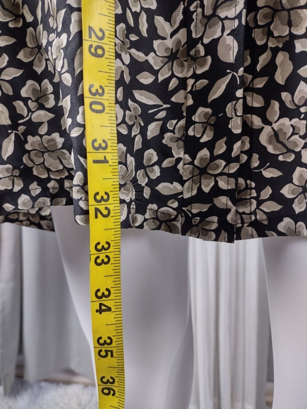 Vintage Express 100% Silk Floral Mini Shirt Dress Tunic Blouse Brown Size Small - Picture 6 of 12